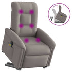 Sta-op massagestoel verstelbaar stof taupe 77x91.5x96 cm