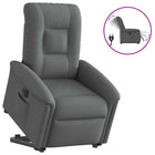 Electric adjustable recliner dark grey fabric