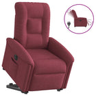 Recliner electric adjustable fabric wine red