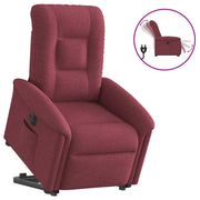Recliner electric adjustable fabric wine red