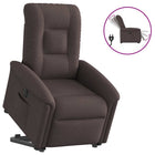 Electric lift-assist recliner, dark brown fabric