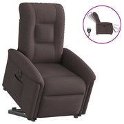 Electric lift-assist recliner, dark brown fabric