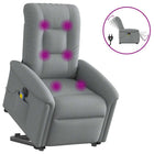 Electric Adjustable Reclining Massage Chair, Fabric, Light Grey