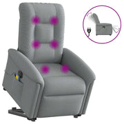 Sta-op-massagestoel elektrisch verstelbaar lichtgrijs
