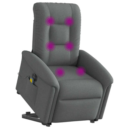 Sta-op-massagestoel elektrisch verstelbaar stof donkergrijs