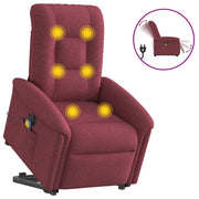 Sta-op massagestoel elektrisch verstelbaar stof wijnrood 77x91.5x96 cm