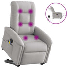 Electric adjustable stand-up massage chair fabric cloud grey