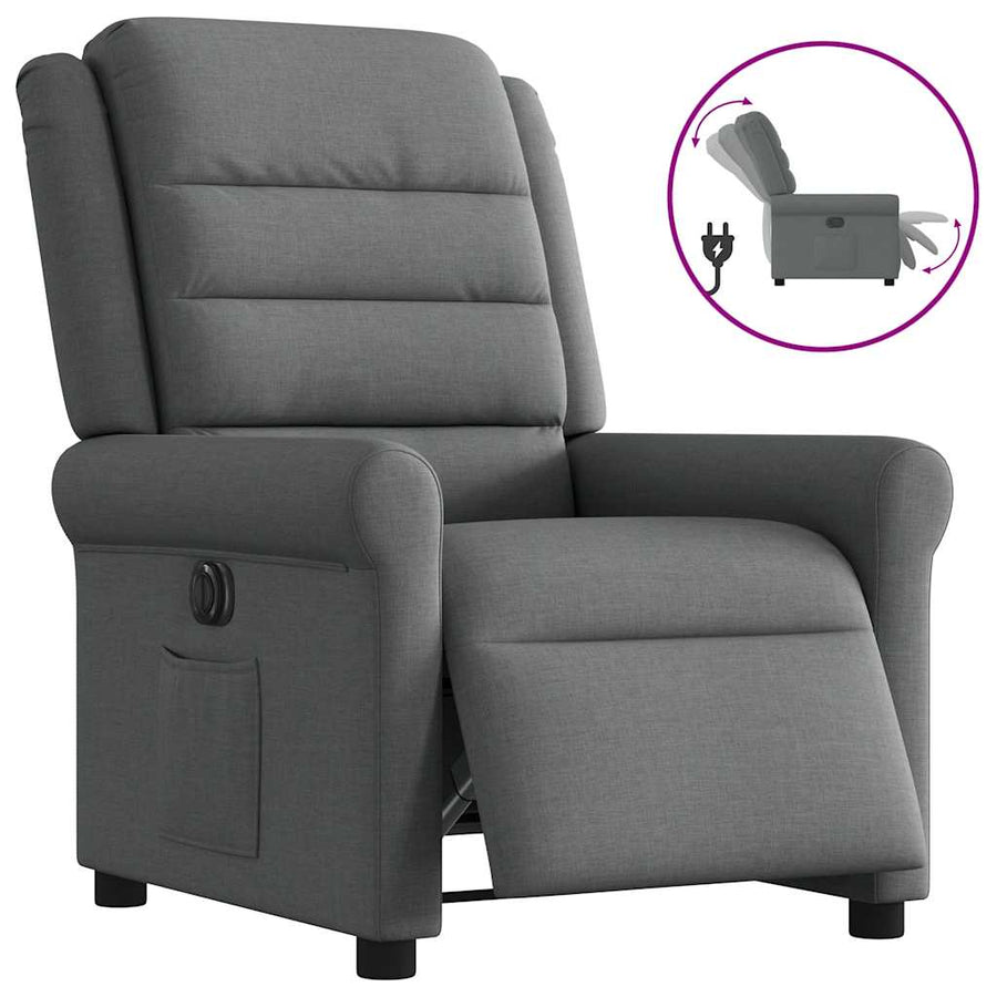Fauteuil elektrisch verstelbaar stof donkergrijs