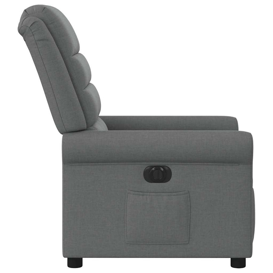 Fauteuil elektrisch verstelbaar stof donkergrijs