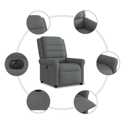 Fauteuil elektrisch verstelbaar stof donkergrijs