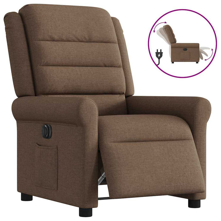 Fauteuil Verstelbaar Elektrisch Stof Bruin 1 Nee