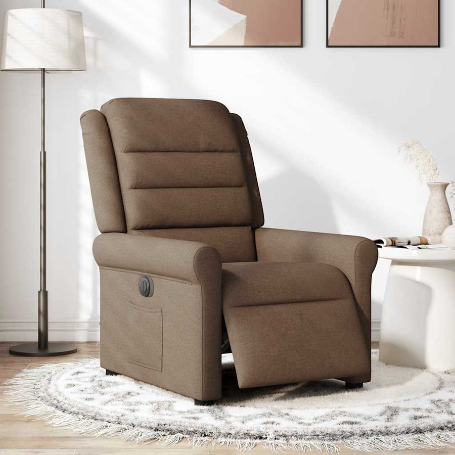 Fauteuil Verstelbaar Elektrisch Stof Bruin 1 Nee