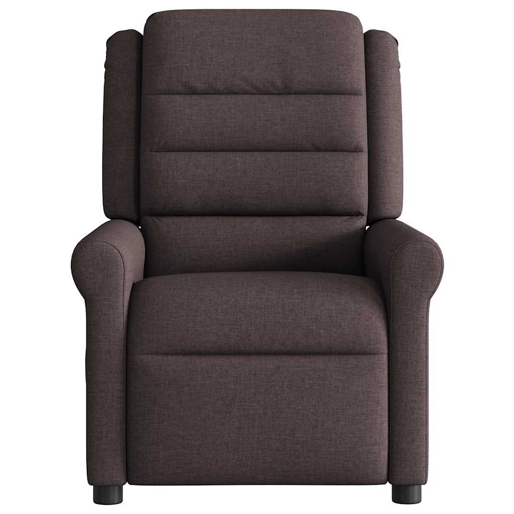 Fauteuil verstelbaar elektrisch stof donkerbruin