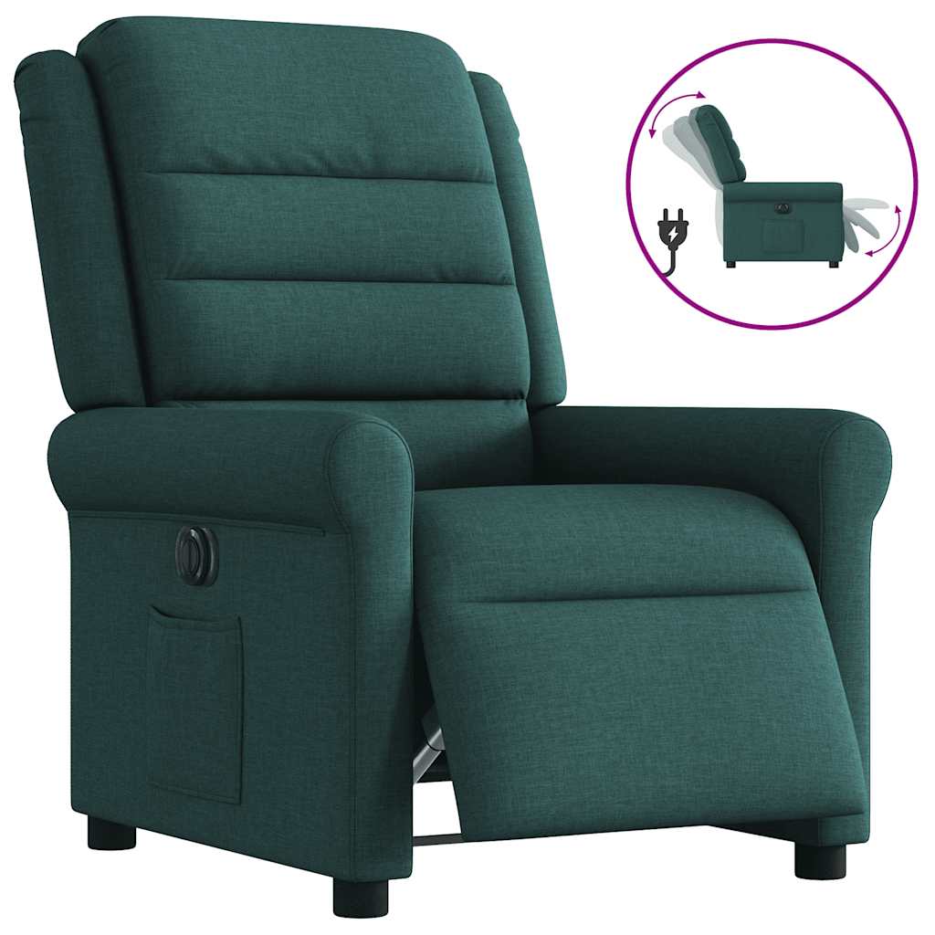 Fauteuil verstelbaar elektrisch stof donkergroen