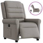 Electric adjustable armchair fabric taupe