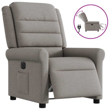 Fauteuil verstelbaar elektrisch stof taupe