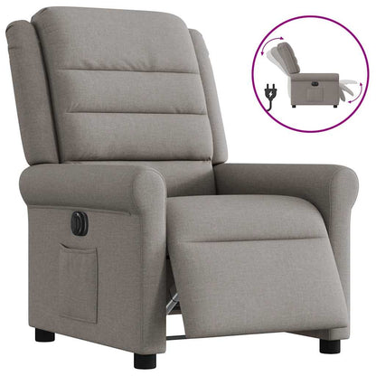 Fauteuil verstelbaar elektrisch stof taupe