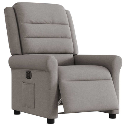 Fauteuil verstelbaar elektrisch stof taupe