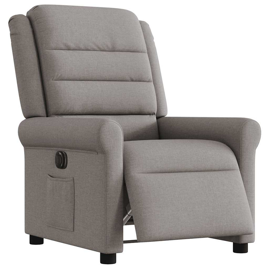 Fauteuil verstelbaar elektrisch stof taupe