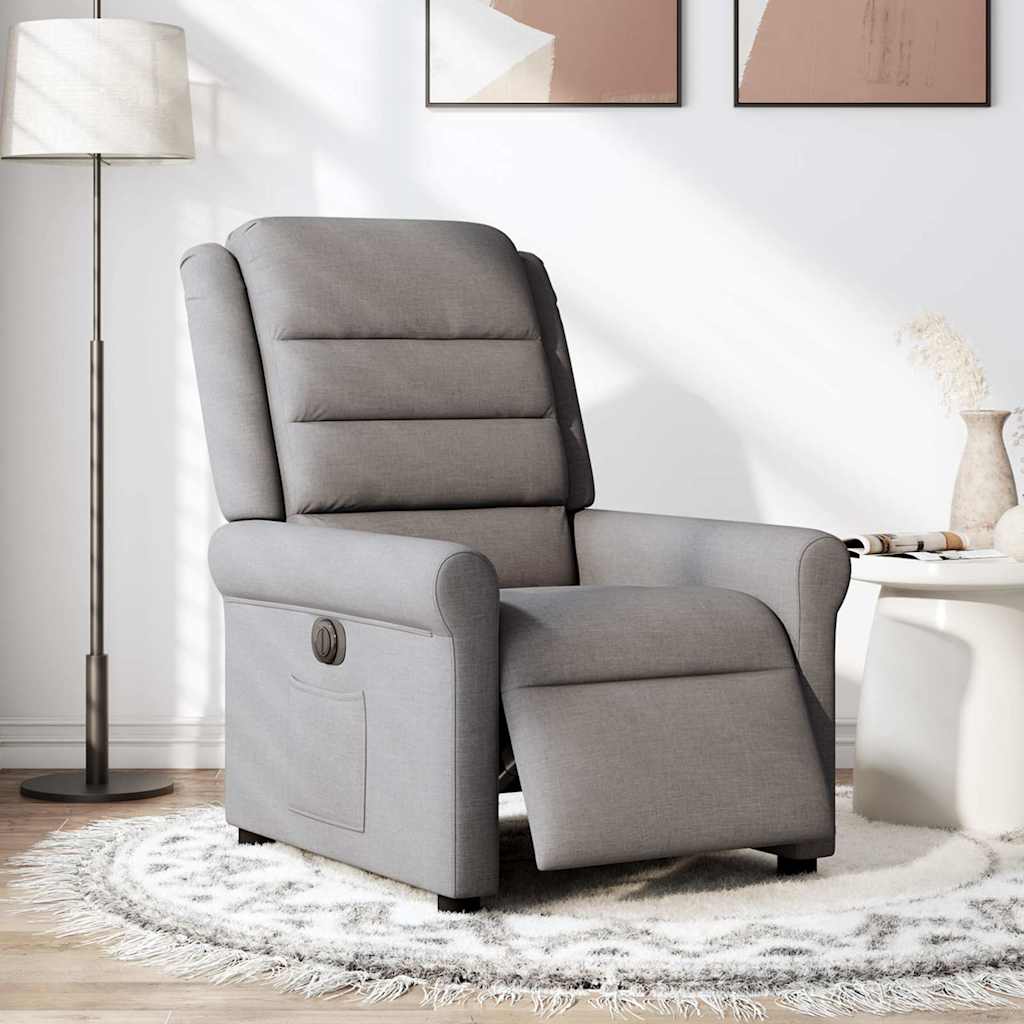 Fauteuil verstelbaar elektrisch stof taupe