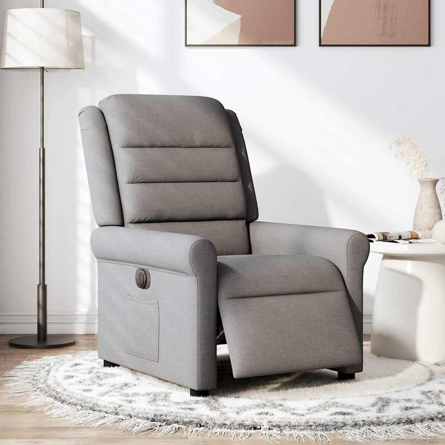 Fauteuil verstelbaar elektrisch stof taupe