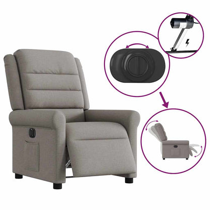 Fauteuil verstelbaar elektrisch stof taupe