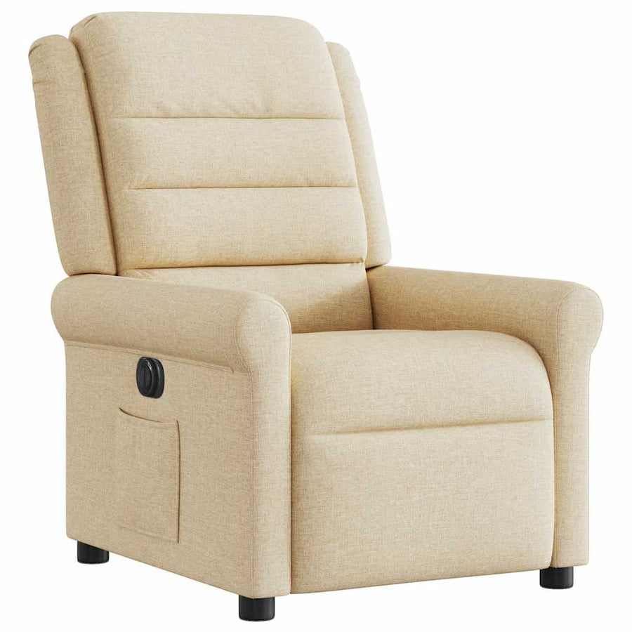 Fauteuil Verstelbaar Elektrisch Stof Kleurig Crème 1 Nee