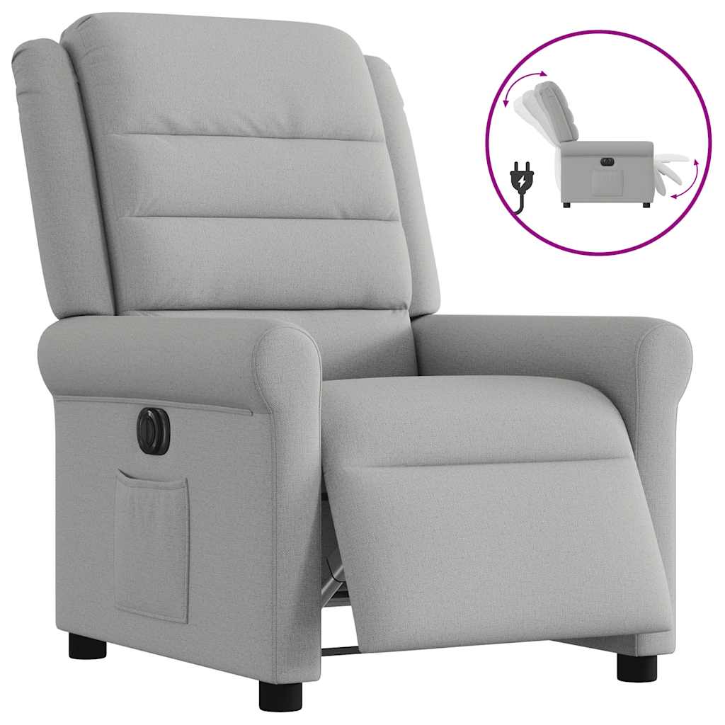 Fauteuil elektrisch verstelbaar stof wolk grijs