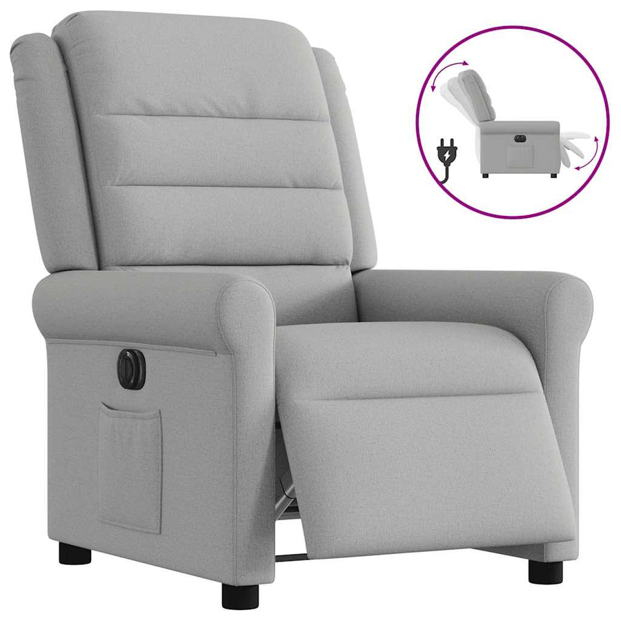 Fauteuil elektrisch verstelbaar stof wolk grijs