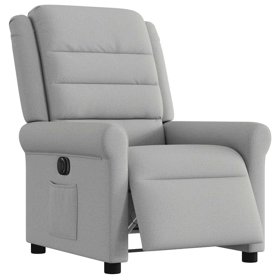 Fauteuil elektrisch verstelbaar stof wolk grijs