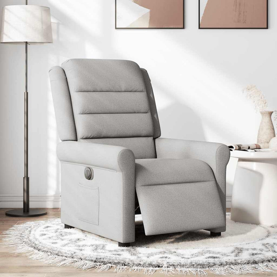 Fauteuil elektrisch verstelbaar stof wolk grijs