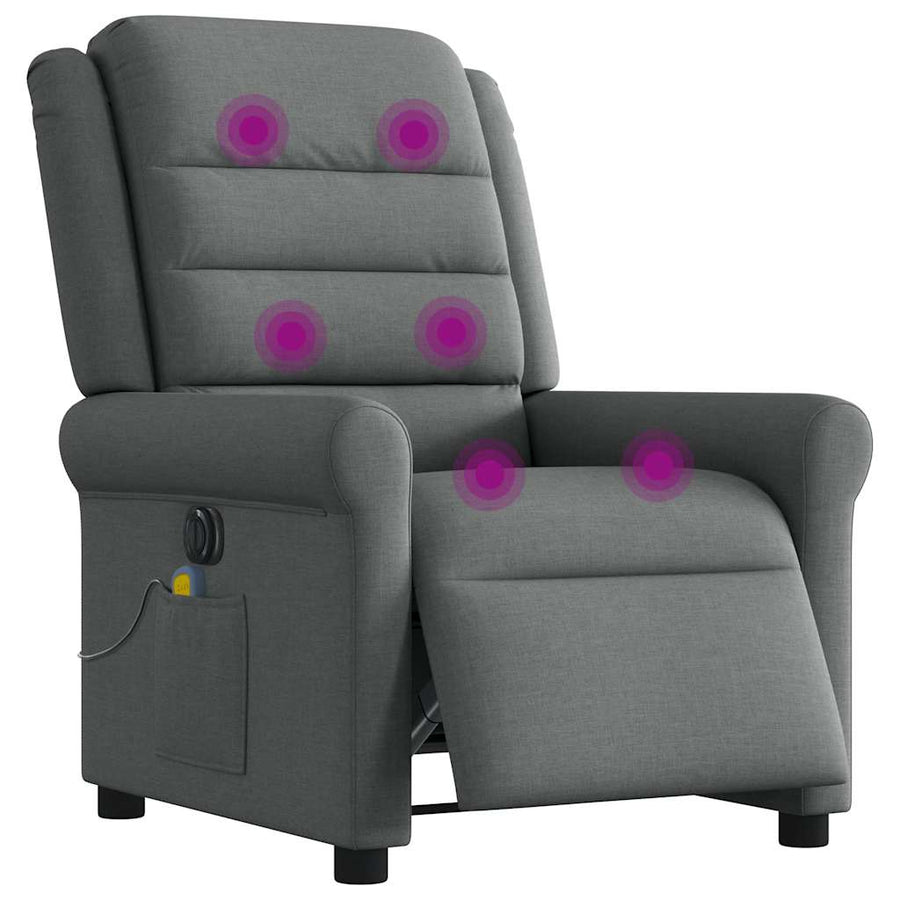 Massagestoel elektrisch verstelbaar stof donkergrijs