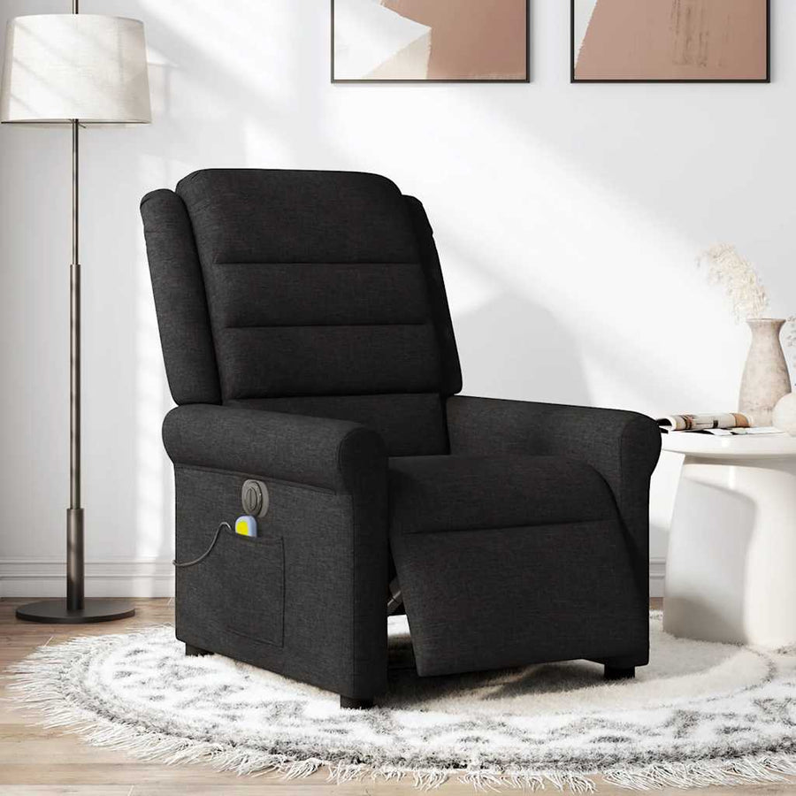 Massagestoel elektrisch verstelbaar stof zwart