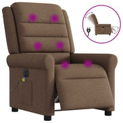 Massagestoel elektrisch verstelbaar stof bruin 73x91.5x102.5 cm