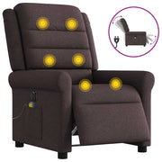Massage chair electrically adjustable fabric dark brown