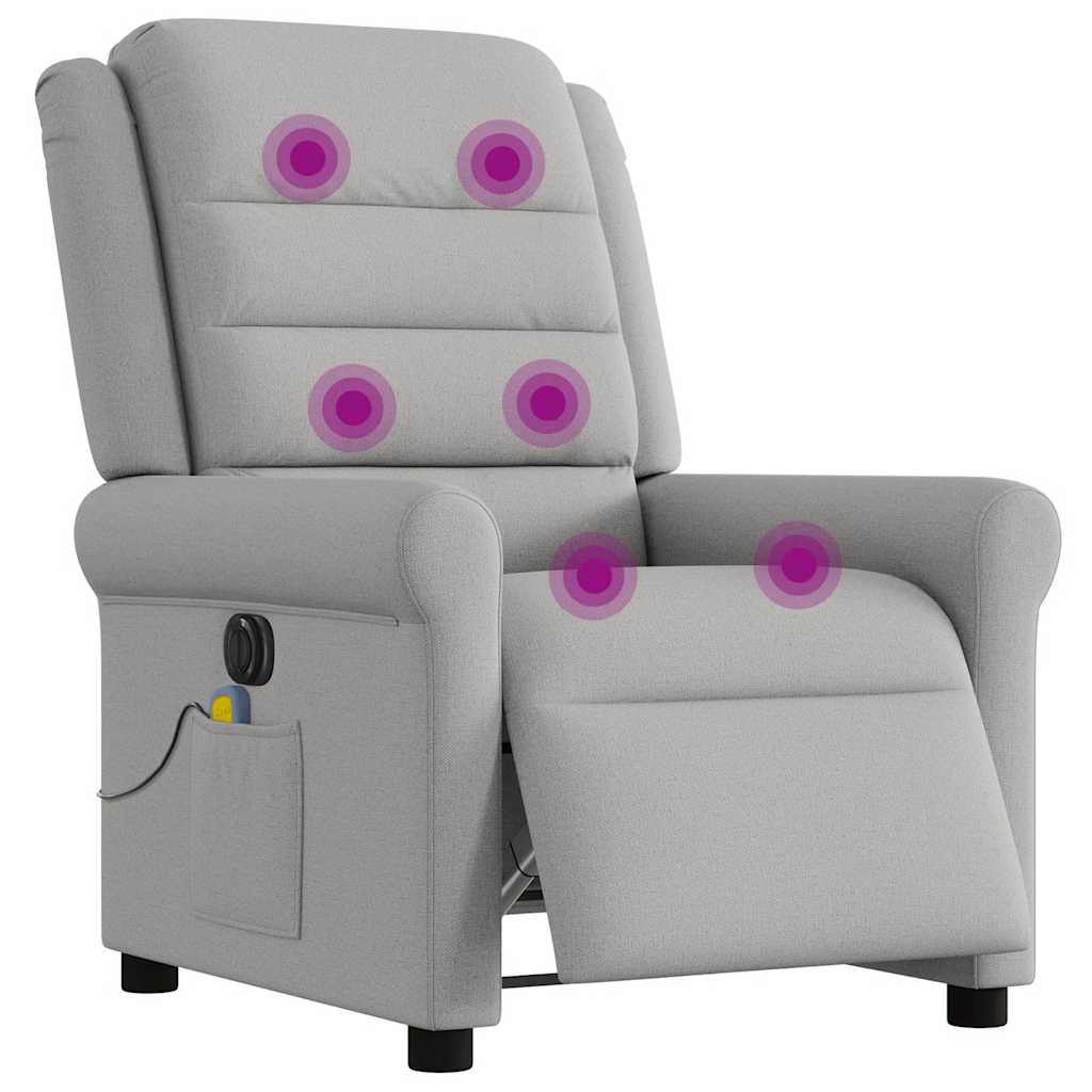 Massagestoel elektrisch verstelbaar stof wolk grijs