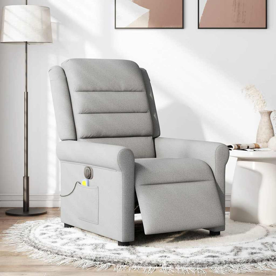 Massagestoel elektrisch verstelbaar stof wolk grijs