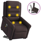 Lift massage chair adjustable fabric dark brown