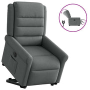 Sta-op-stoel elektrisch verstelbaar stof donkergrijs 73x91.5x102.5 cm