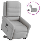 Recliner electrically adjustable fabric cloud grey