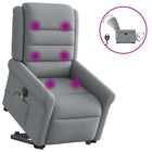 Electric Adjustable Reclining Massage Chair, Fabric, Light Grey