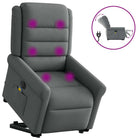 Electric Recliner Massage Chair Fabric Dark Grey