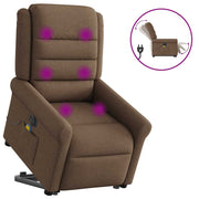 Sta-op massagestoel elektrisch verstelbaar stof bruin 73x91.5x102.5 cm