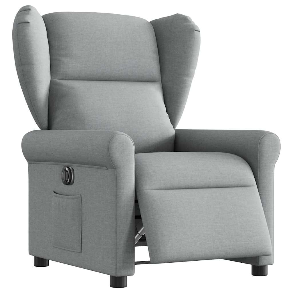 Fauteuil elektrisch verstelbaar stof lichtgrijs