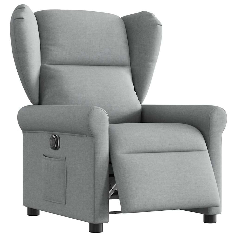 Fauteuil elektrisch verstelbaar stof lichtgrijs