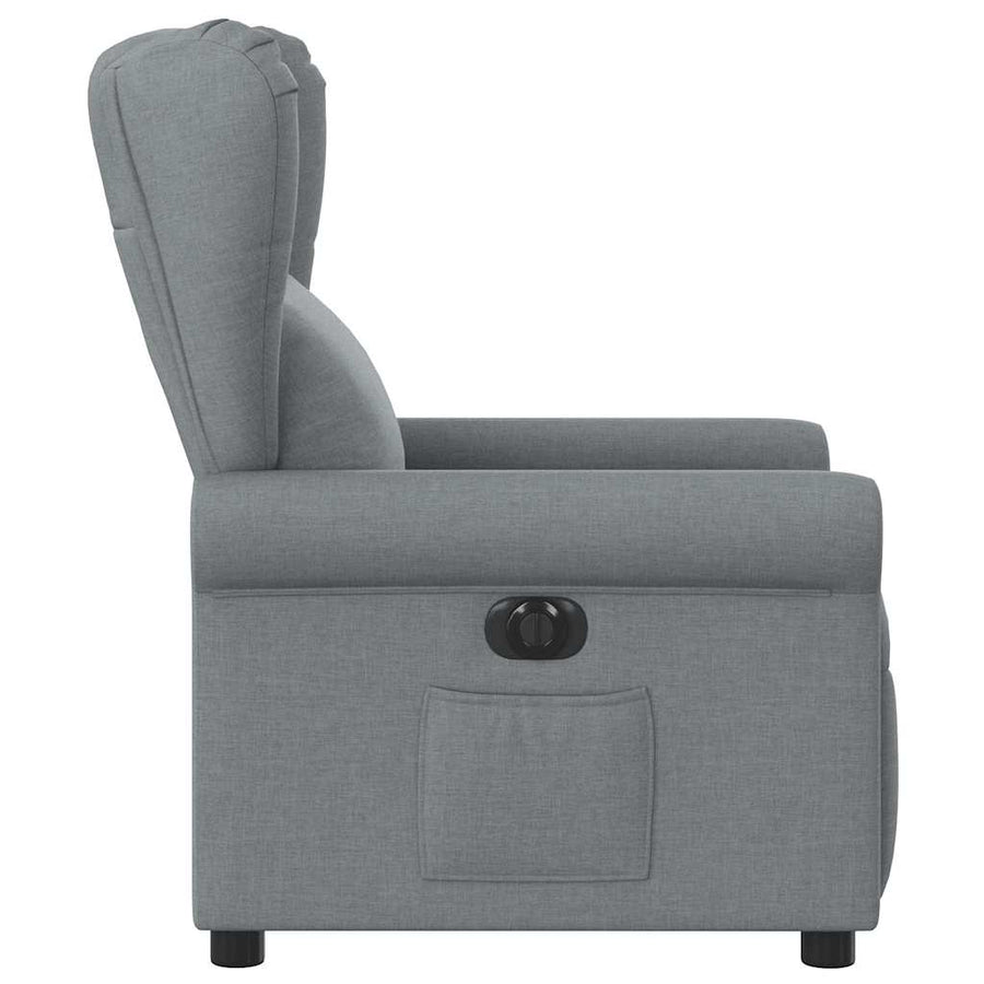 Fauteuil elektrisch verstelbaar stof lichtgrijs