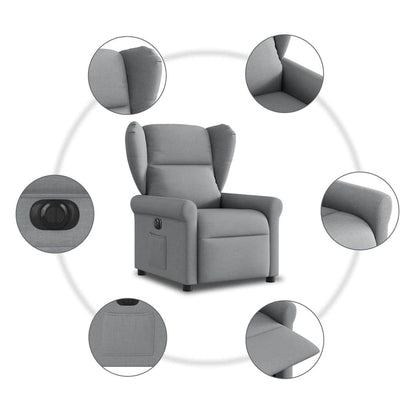 Fauteuil elektrisch verstelbaar stof lichtgrijs