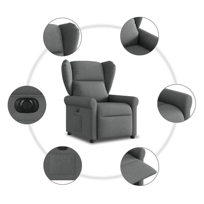 Fauteuil elektrisch verstelbaar stof donkergrijs