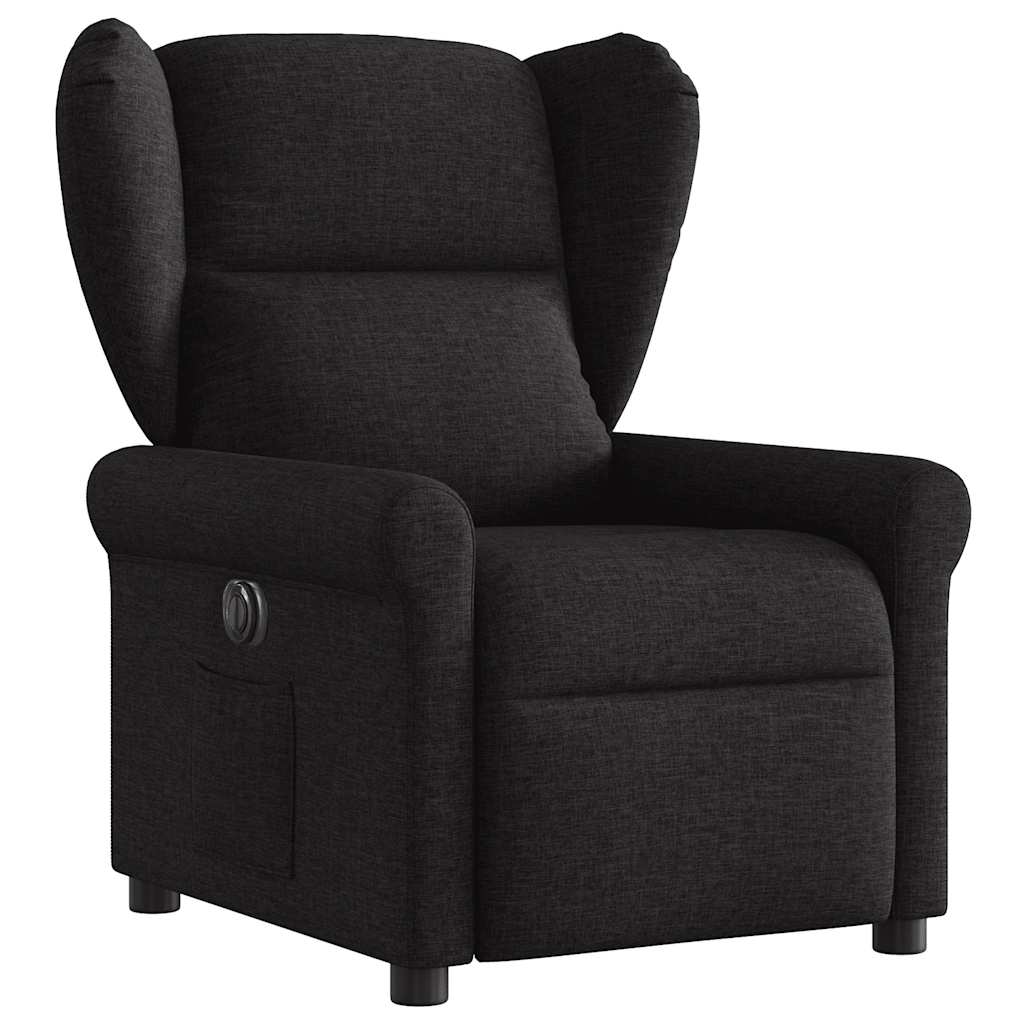 Fauteuil verstelbaar elektrisch stof zwart