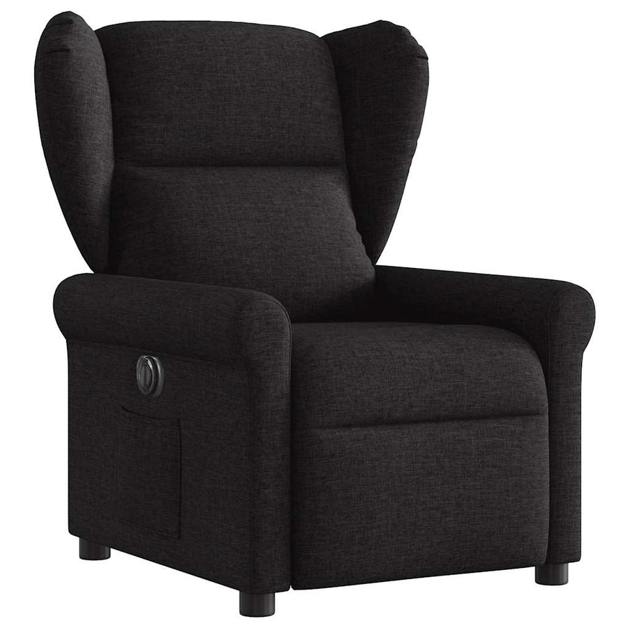 Fauteuil verstelbaar elektrisch stof zwart